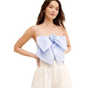 Sunday in Brooklyn Bow Front Top Blue Spaghetti Strap Size Small NWT